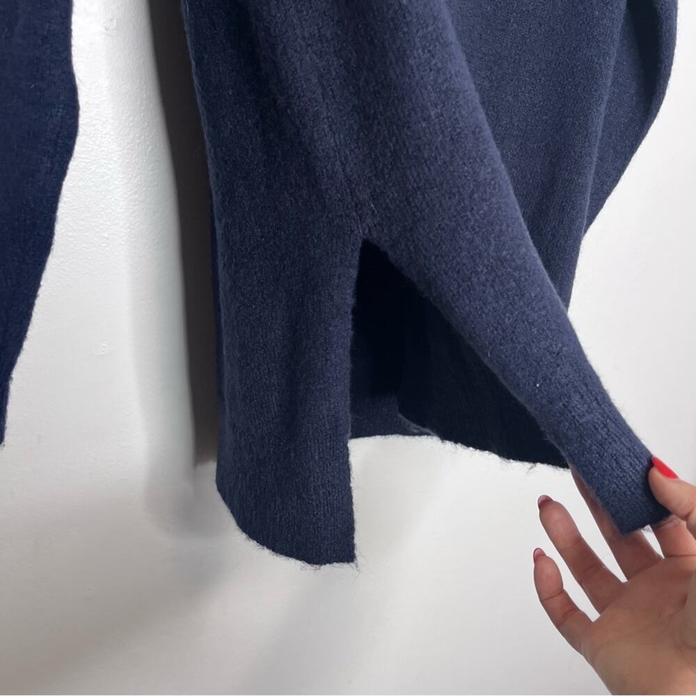 RDI Navy Blue Deep V Neck Tunic Sweater Oversized Knit Pullover XS NWT - Picture 4 of 7
